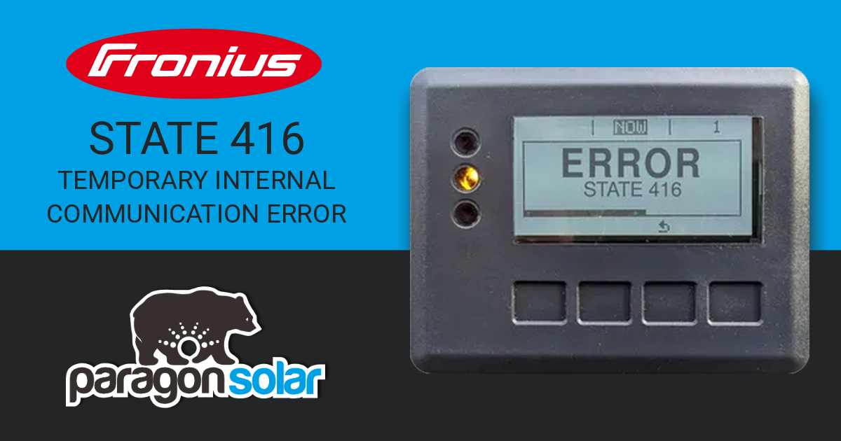 416 Error Code Fronius State 416 Error | Paragon Solar