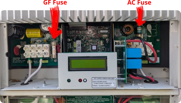 xantrex inverter fuse locations